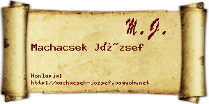 Machacsek József névjegykártya