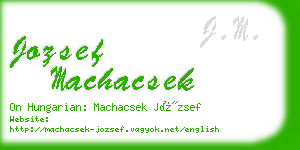 jozsef machacsek business card